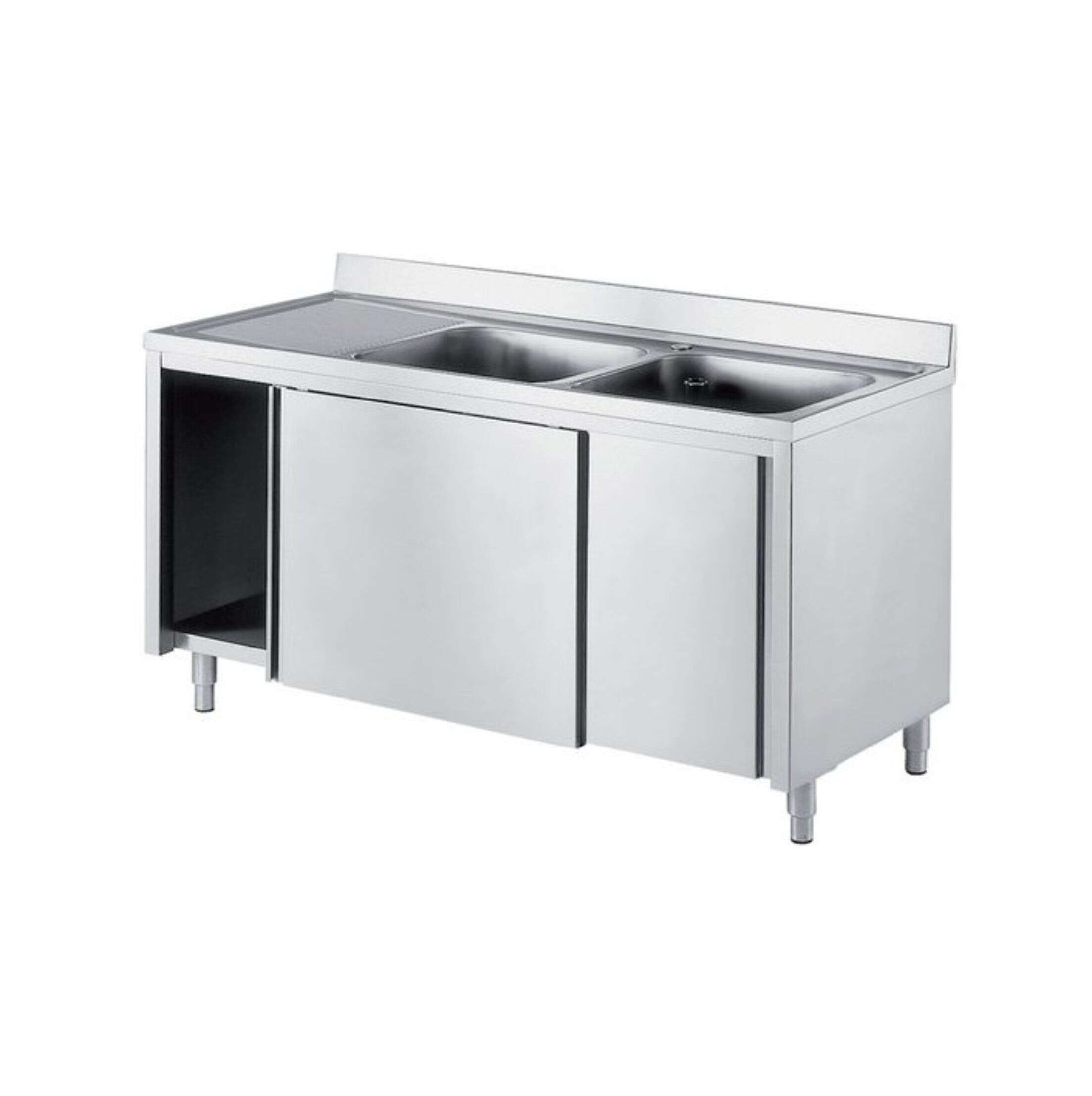 DOUBLE BOWL SINK WITH CABINET